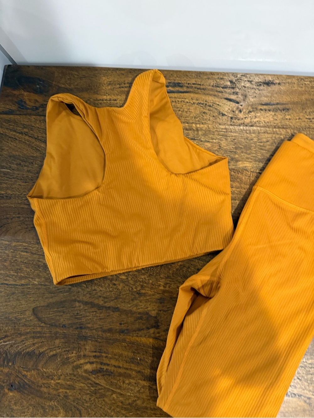 Girlfriend Collective High-Waist Yellow Active Set Leggings and Top - Picture 8 of 9